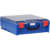StorageTek Case Large Clear PC Lid c/w Dividers-Blue