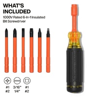 Klein Tools 6-in-1 Insulated Auto-Lock Screwdriver