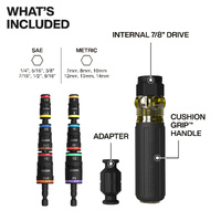 Klein 14-in-1 Impact Rated Flip Socket Set with Cushion Grip Handle