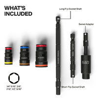 Klein Swivel Flip Socket Set 6 Piece Impact Rated Modular System
