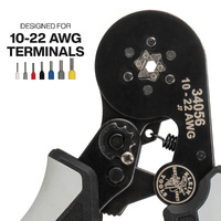 Klein Ratcheting Ferrule Hex Crimper 10 to 22 AWG Wire