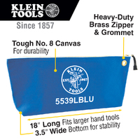 Klein Zippered Bag Canvas Consumables Tool Pouch Blue