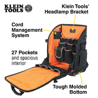 Klein Tradesman Pro Tool Station Tool Bag Backpack 27 Pockets