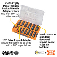 Klein Tools KNECT Deep-Well 1/2 Inch Drive Metric Impact Socket Set 14 Piece