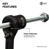 Klein KNECT Pass-Through Ratchet and 1/4 Inch Socket Adapter Set