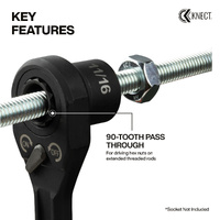 Klein KNECT Pass-Through Ratchet 3/8 Inch Drive Adapter Set