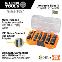 Klein KNECT Flip-10 Heavy Duty Flip Impact Socket Set Metric 8-Piece