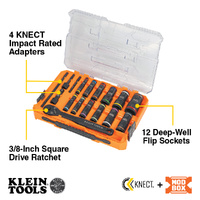 Klein Knect Flip-24 Deep-Well Heavy-Duty Impact Socket Set SAE and Metric