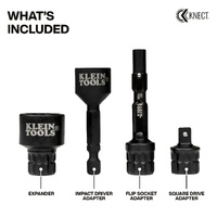 Klein KNECT Impact Socket Adapter Kit Expander 1/4 Inch Dual Drive