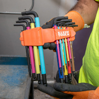 Klein Tools Color-Coded Extra-Long L Style Hex Key Caddy Set Metric 9 Piece