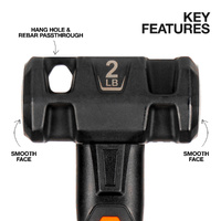 Klein Fibreglass Drilling Hammer 2lb Smooth Face Heavy Duty