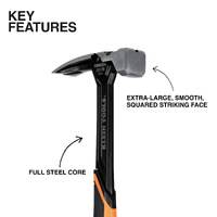 Klein 22oz Smooth Face Steel Hammer Straight Claw Trade Hammer