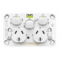 Trader Snow Leopard Power Point Switched 2G 10A 250V with Extra Mech
