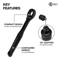 Klein KNECT Pass-Through Ratchet and 1/4 Inch Socket Adapter Set
