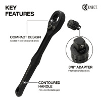 Klein KNECT Pass-Through Ratchet 3/8 Inch Drive Adapter Set