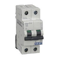 NHP DIN-T Miniature Circuit Breaker 32A 2 Pole 6kA C Curve