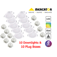 Mercator Eko-2 9W 90mm 3CCT LED Downlight With Plug Base 10 Pack