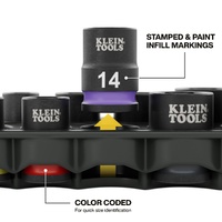 Klein Tools Grab-And-Go Impact Socket Set Metric 10-Piece 3/8 Inch Drive