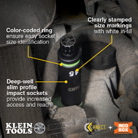 Klein Tools KNECT Deep-Well 1/2 Inch Drive Metric Impact Socket Set 14 Piece