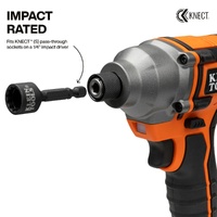Klein KNECT Impact Socket Adapter Kit Expander 1/4 Inch Dual Drive