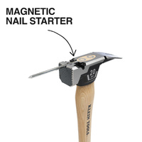 Klein 20oz Milled Face Hickory Framing Hammer Straight Claw