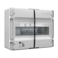 NHP MOD6+ Loadcentre Lightning 12-Way Surface Mount Transparent Door