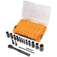 Klein Knect Flip-24 Deep-Well Heavy-Duty Impact Socket Set SAE and Metric