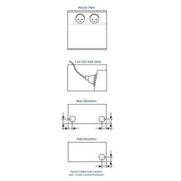 Cable Duct Systems Floor Box 2 x 10Amp Round Auto Switched GPOs