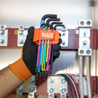 Klein Tools Color-Coded Extra-Long L Style Hex Key Caddy Set Metric 9 Piece
