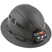 Klein Tools KARBN Full Brim Vented Hard Hat with Rechargeable Auto-Off Headlamp