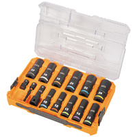Klein Tools KNECT Deep-Well 1/2 Inch Drive Metric Impact Socket Set 14 Piece