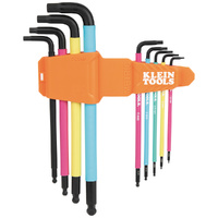 Klein Tools Color-Coded Extra-Long L Style Hex Key Caddy Set Metric 9 Piece