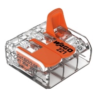 Wago Splicing Connector With Levers 3Way 6MM PK30