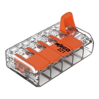Wago Splicing Connector With Levers 5Way 6MM PK15