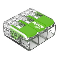 Wago Green Splicing Connector With Levers 3Way 6MM PK30
