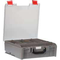 StorageTek Case Large Clear Lid PC c/w Dividers-Grey