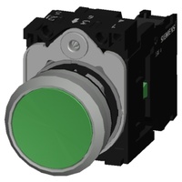 Siemens SIRIUS ACT 22mm Green Metal Pushbutton 1NO Momentary