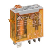 Finder 46 Series Miniature Relay 16A 1CO 240VAC Coil with LED Test Button & Mechanical Indicator