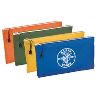 Klein Zippered Bags, Canvas Tool Pouches Olive/Orange/Blue/Yellow, 4-Pack