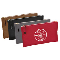 Klein Zippered Bags, Canvas Tool Pouches Brown/Black/Grey/Red, 4-Pack