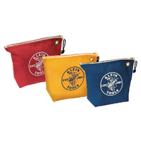 Klein Zipper Bags, Assorted Canvas Tool Pouches, 3-Pack