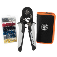 Klein Ratcheting Square Ferrule Crimper Set 10–22 AWG Terminal Kit