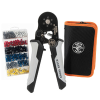 Klein Ratcheting Hex Ferrule Crimper Set 10–22 AWG Terminal Kit