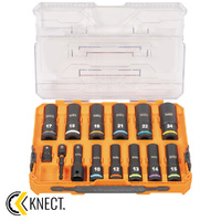 Klein Tools KNECT Deep-Well 1/2 Inch Drive Metric Impact Socket Set 14 Piece