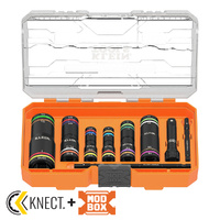 Klein Knect Quad-24 Heavy-Duty Impact Flip Sockets SAE and Metric 9-Piece