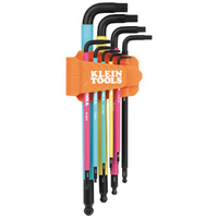 Klein Tools Color-Coded Extra-Long L Style Hex Key Caddy Set Metric 9 Piece