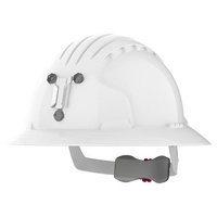 Paramount Evo 6100 Full Brim Unvented Hard Hat With Miners Cap Attachment White