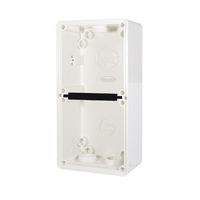 Trader Buffalo Enclosure Back Box 2 Gang with 32mm and 2x25mm Entries Chemical Resistant White