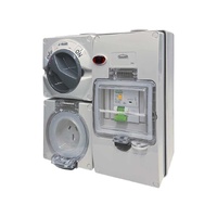 Trader Buffalo Combination Switched Socket IP66 250V AC 3 Flat Pin with RCD 30mA Protection