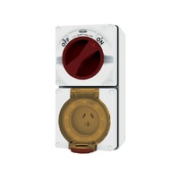 Trader Buffalo Combination Switched Socket IP66 250V AC 3 Flat Pin Chemical Resistant White